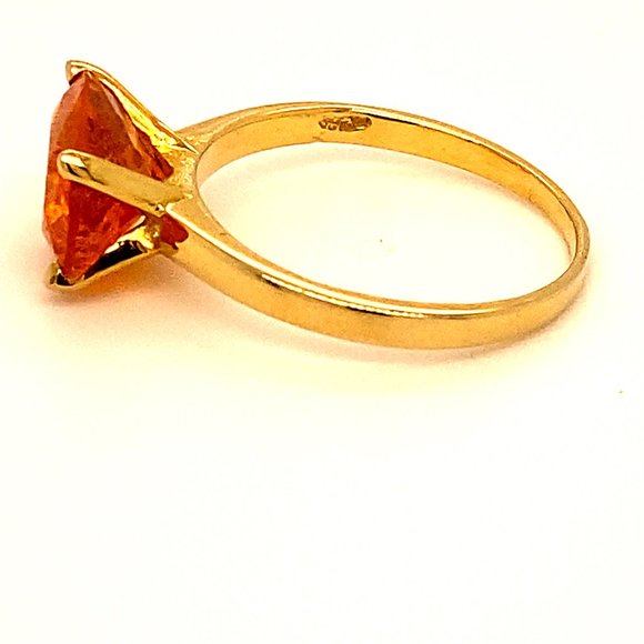 Mandarin Spessartine 5.30ct Solid 18K Gold Ring - Picture 7 of 8
